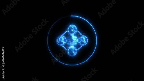 Wallpaper Mural Abstract glowing neon concept of teamwork and collaborative process in modern business Torontodigital.ca