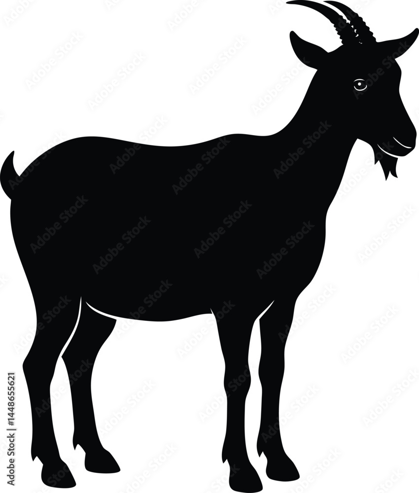 Obraz premium Goat Silhouette Facing Right