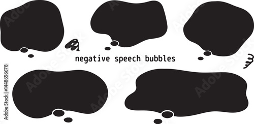 Hand written speech bubble set line art of vague anxieties and simple lines