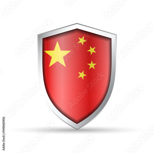 Free Download China Flag Glossy Shield Icon - GFXLoad