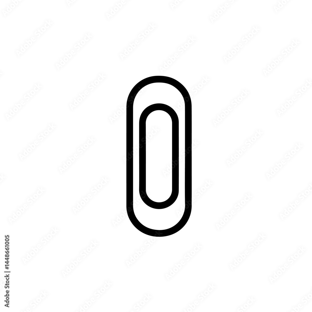 Simple Paperclip Icon in Minimalist Style Simple Paperclip Icon in Minimalist Style