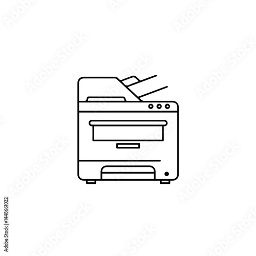 Office printer illustration in minimal style  