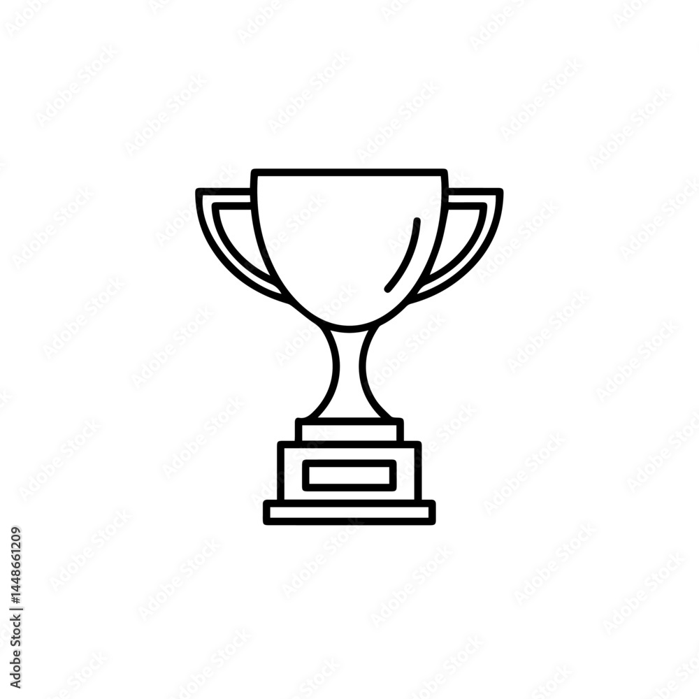 Line Art Trophy Symbolizing Achievement and Success Line Art Trophy Symbolizing Achievement and Success