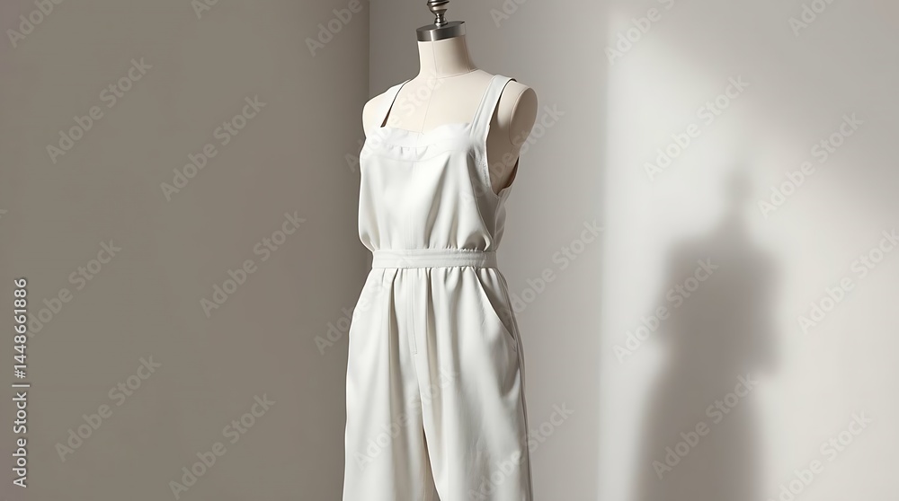 Comfortable Sleeveless Jumpsuit in Light Beige with Drawstring Waist and Wide Legs - Versatile Women's Fashion for Everyday Style Comfortable Sleeveless Jumpsuit in Light Beige with Drawstring Waist and Wide Legs - Versatile Women's Fashion for Everyday Style