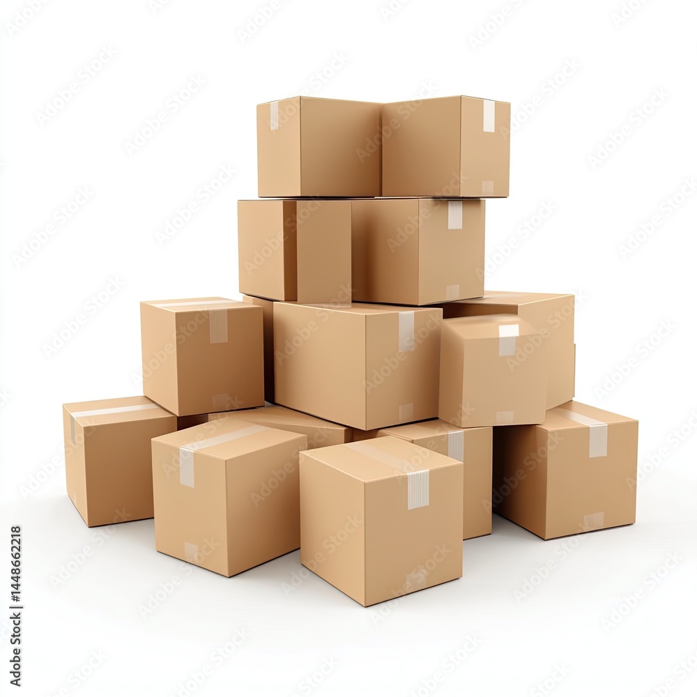 A Stack of Cardboard Boxes Awaiting Shipment or Delivery A Stack of Cardboard Boxes Awaiting Shipment or Delivery