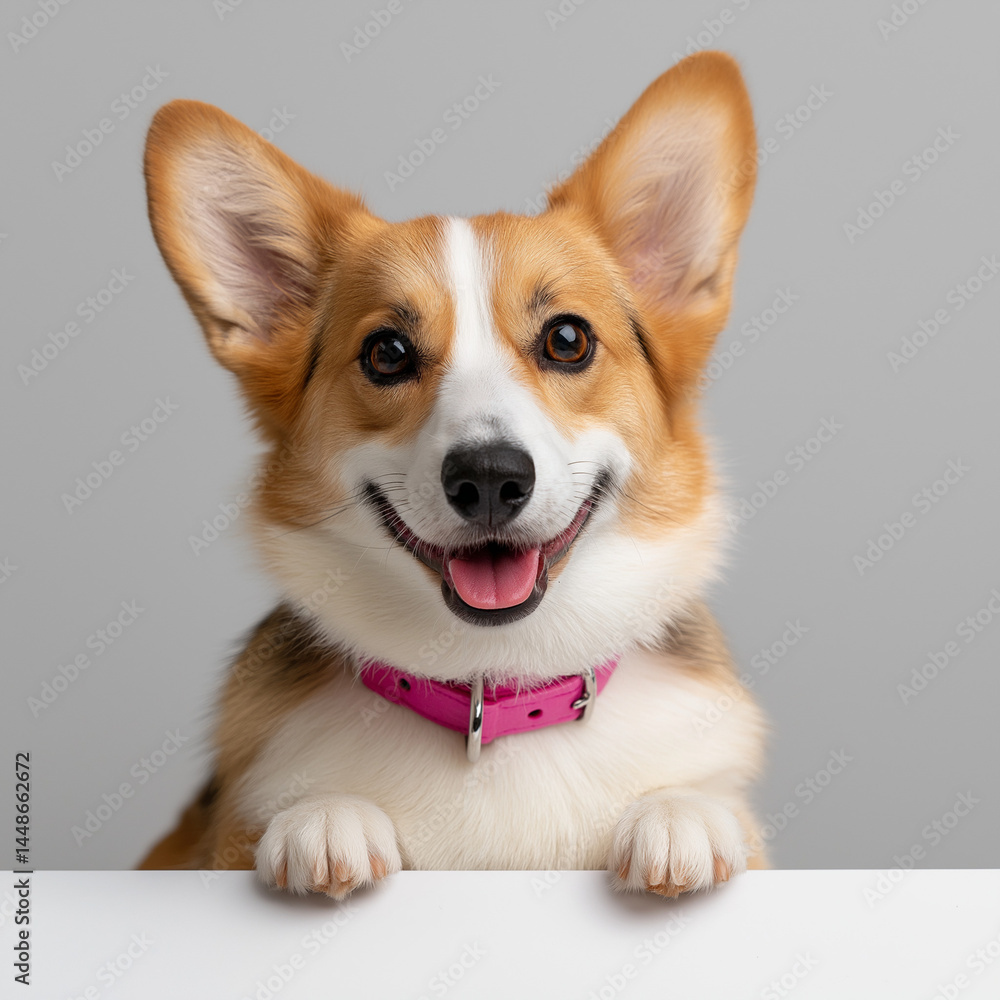 Adorable Welsh Corgi Puppy with a Big Smile Happy Dog Photo Adorable Welsh Corgi Puppy with a Big Smile Happy Dog Photo