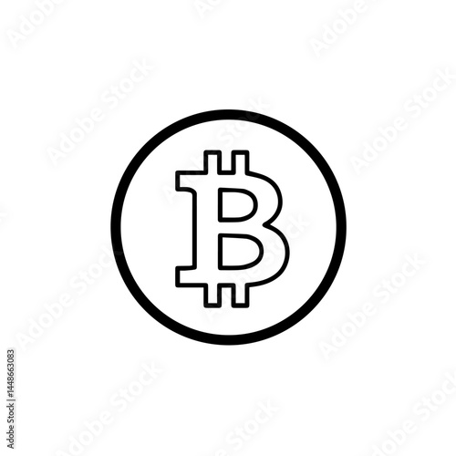 Bitcoin cryptocurrency symbol in minimalistic vector style  