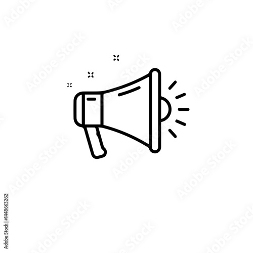 Megaphone icon announcing information in a minimalistic style  