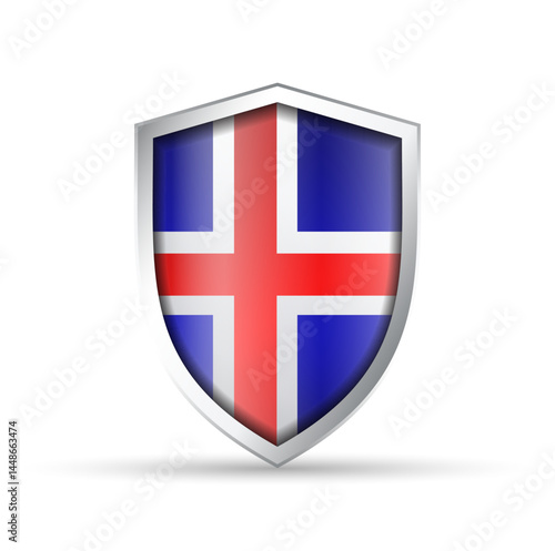 Free Download Iceland Flag Glossy Shield Icon - GFXLoad