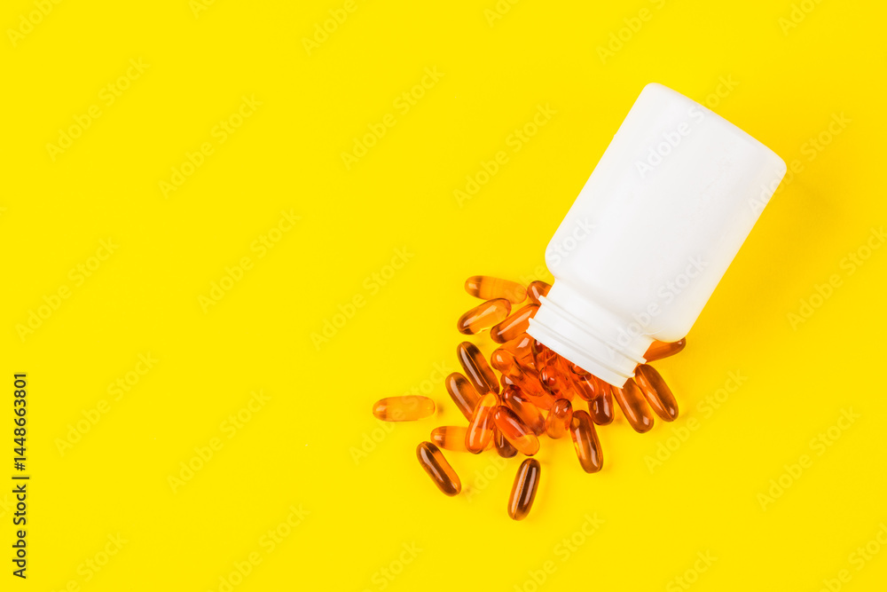 Dietary supplement containing omega 3 fish oil capsules