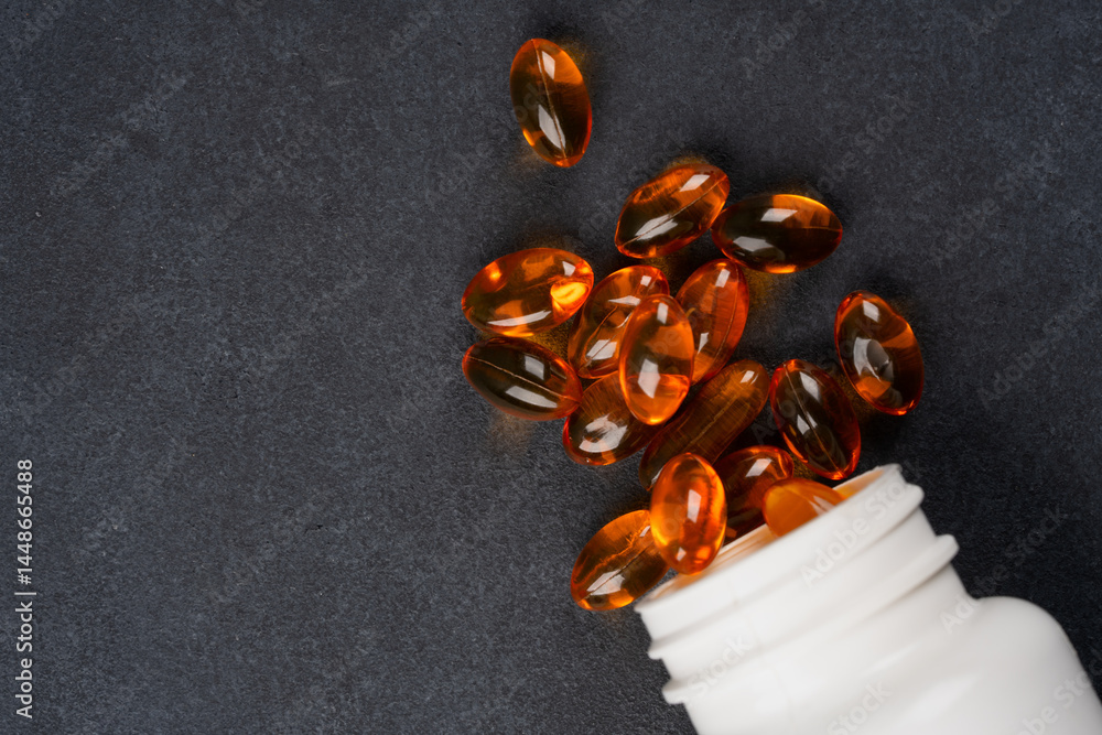 Dietary supplement containing omega 3 fish oil capsules