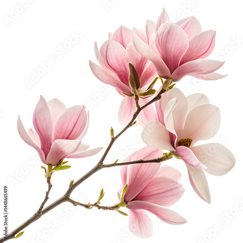  pink magnolia flowers on transparent background png