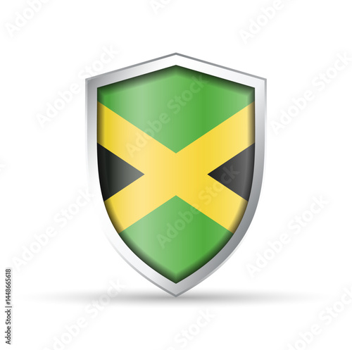 Free Download Jamaica Flag Glossy Shield Icon - GFXLoad