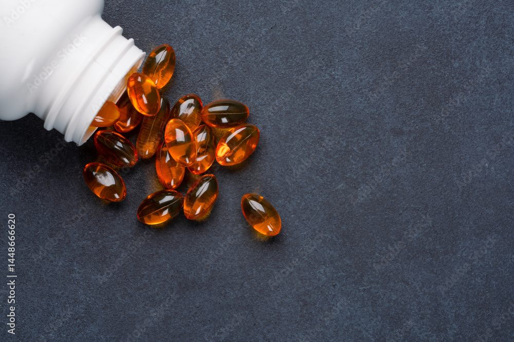Dietary supplement containing omega 3 fish oil capsules