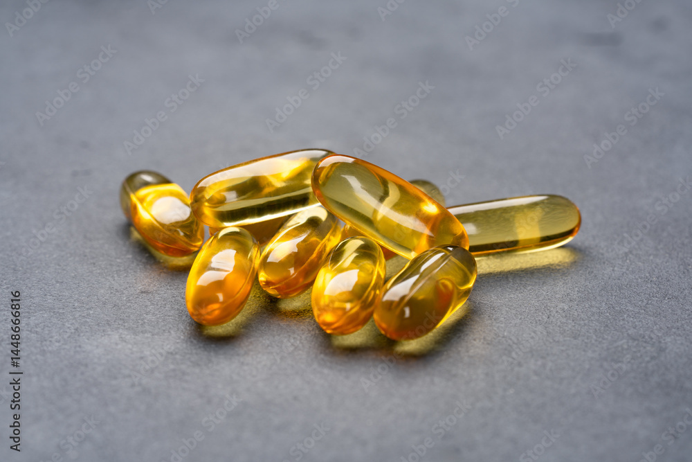 Dietary supplement containing omega 3 fish oil capsules