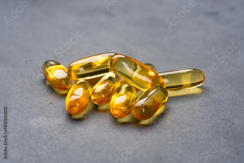 Obraz na płótnie Dietary supplement containing omega 3 fish oil capsules w salonie