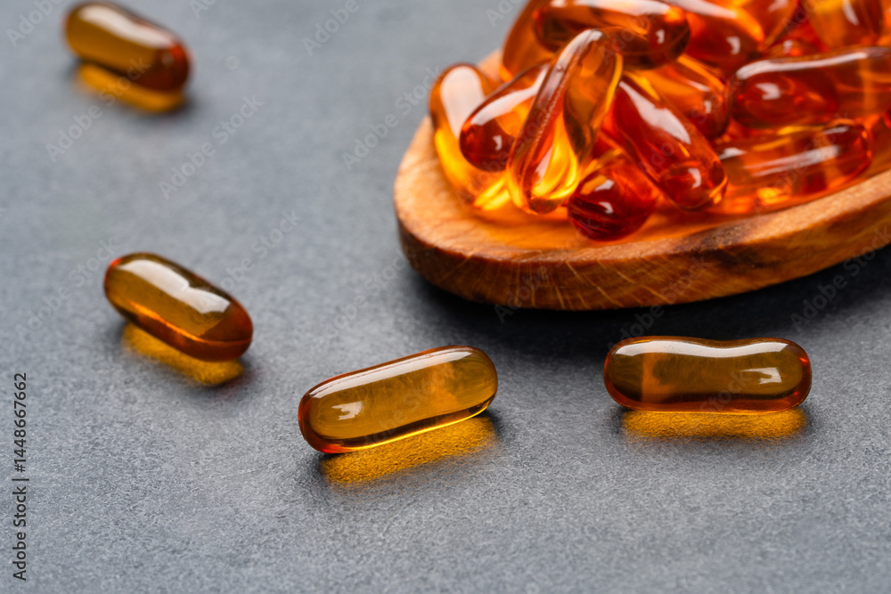 Dietary supplement containing omega 3 fish oil capsules