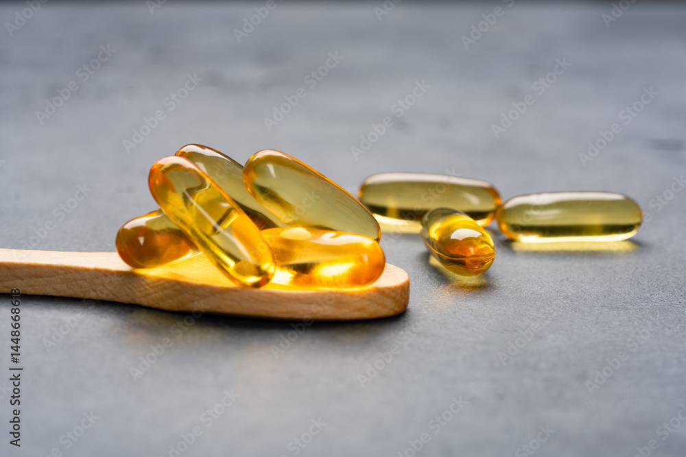 Dietary supplement containing omega 3 fish oil capsules