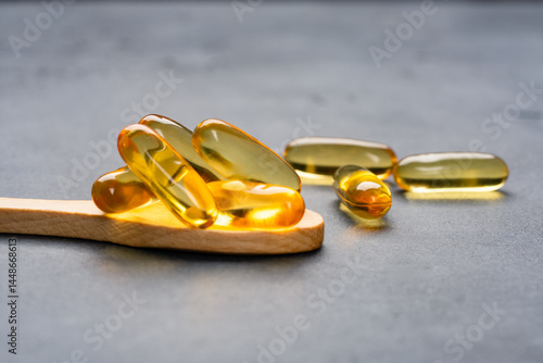 Obraz na płótnie Dietary supplement containing omega 3 fish oil capsules w salonie