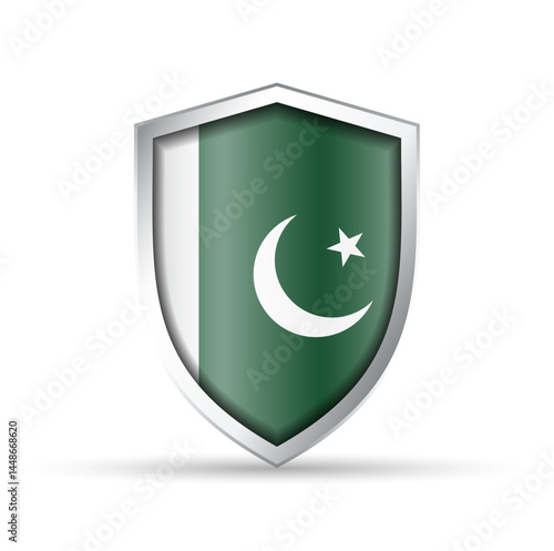 Pakistan Flag Glossy Shield Icon