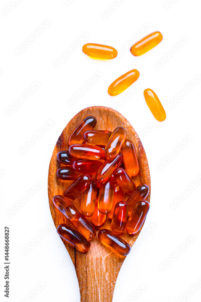 Dietary supplement containing omega 3 fish oil capsules