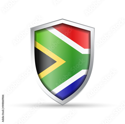 South Africa Flag Glossy Shield Icon