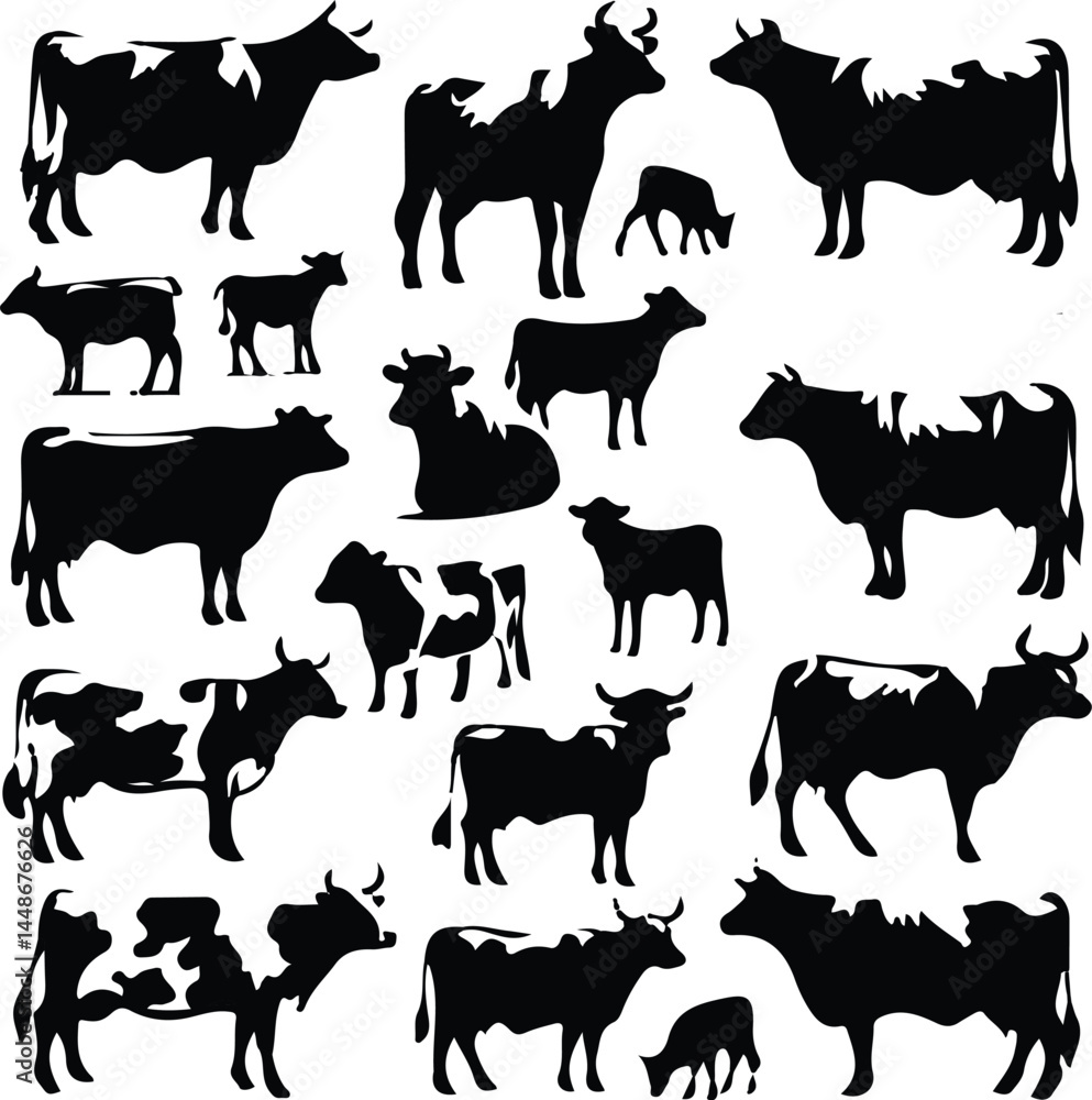 Cow vector silhouette Cow vector silhouette