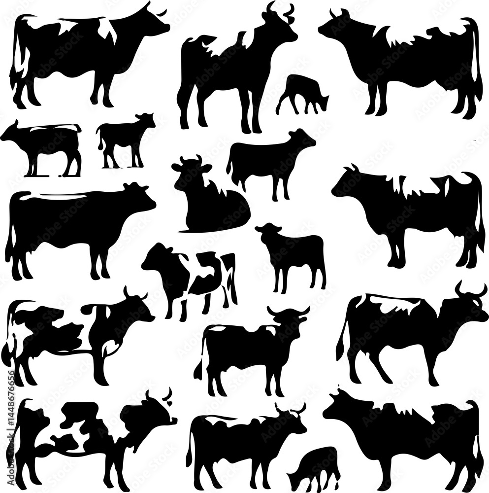 Cow vector silhouette Cow vector silhouette
