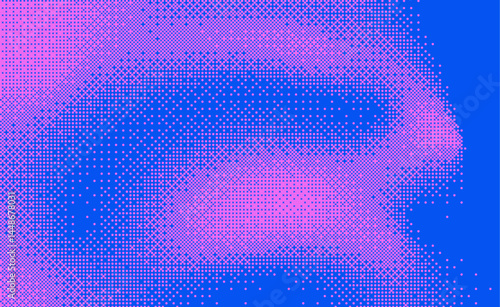 Pixelated bitmap gradient. Retro pixel art, blue dither pattern, 8 bit background. Leisure or arcade games duotone border frame. Glitch background texture pixel bitmap pattern. Vector
