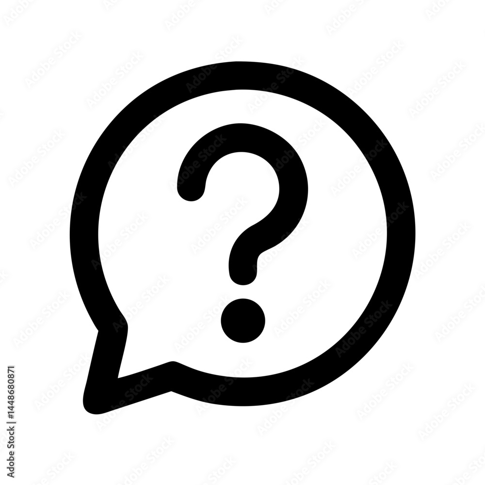 Minimalist question mark inside a speech bubble, symbolizing help, inquiry, support, or uncertainty in interface and communication design.
Minimalist question mark inside a speech bubble, symbolizing help, inquiry, support, or uncertainty in interface and communication design.