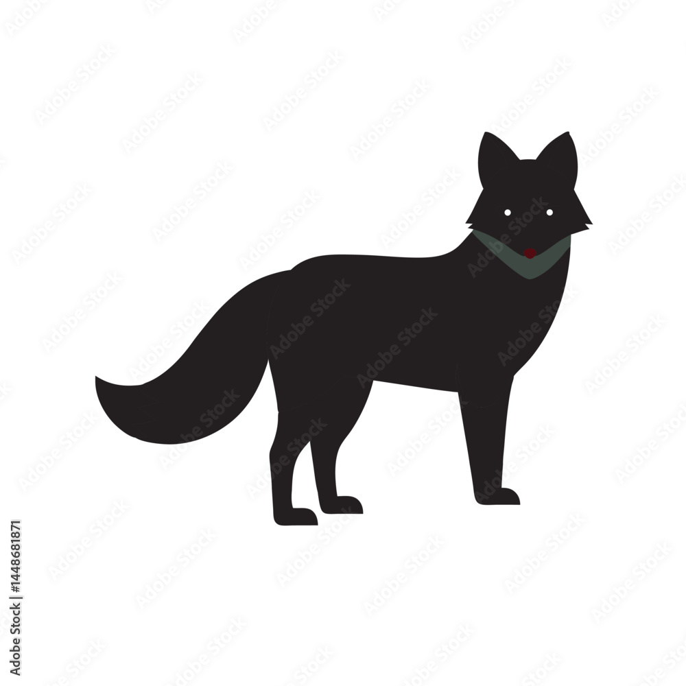 Arctic fox silhouette in winter pose Arctic fox silhouette in winter pose