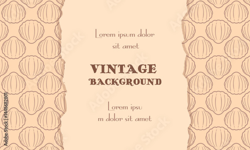 A vintage background featuring delicate seashells against a textured kraft paper surface, evoking a rustic and seaside atmosphere. Perfect for coastal-themed designs and nostalgic projects