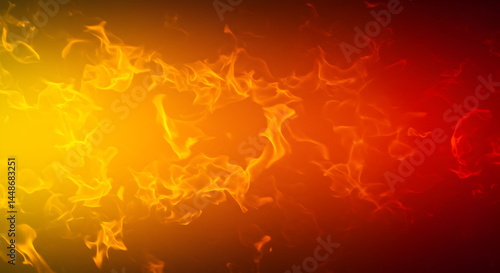 Abstract Fire Flames on Gradient Background Representing Heat, Energy, and Power