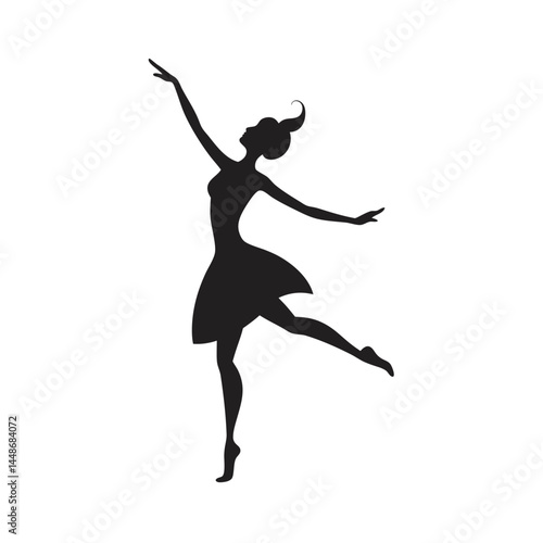 Woman dancing with grace in silhouette form