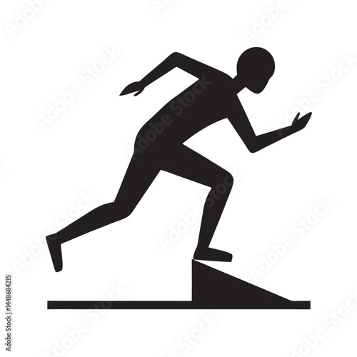 Sprinter silhouette in action moment