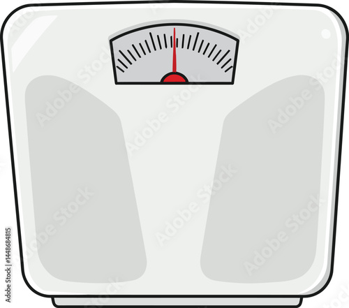 Bathroom weight scale measuring device for health monitoring and fitness tracking vector illustration 