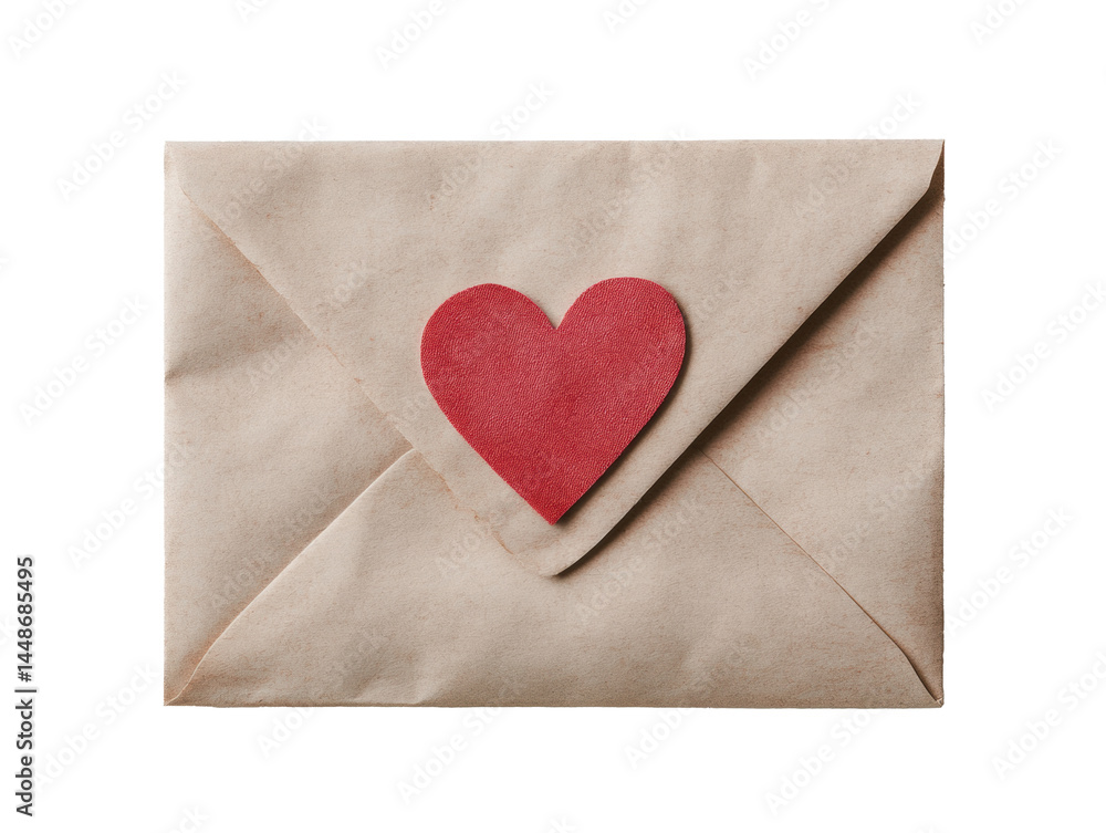 Love letter envelope with red heart seal for romantic occasions Love letter envelope with red heart seal for romantic occasions