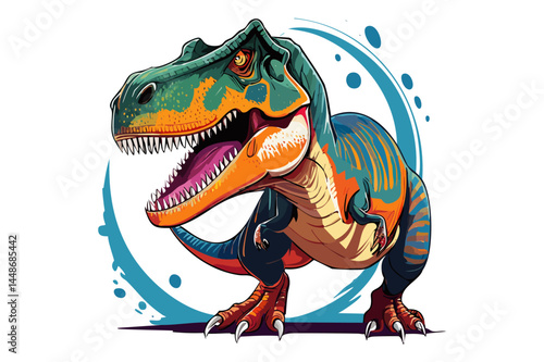Tyrannosaurus Rex or T-Rex, Dinosaurs prehistoric creature, roaring tyrannosaurus, mesozoic era carnivorous dinosaurus