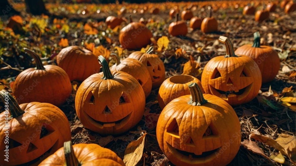 Fototapeta premium A group of jack-o’-lanterns