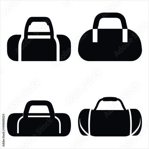 Gym bag silhouette, simple, minimalist, vector