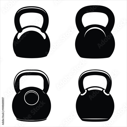 Kettlebell silhouette, simple, minimalist, vector