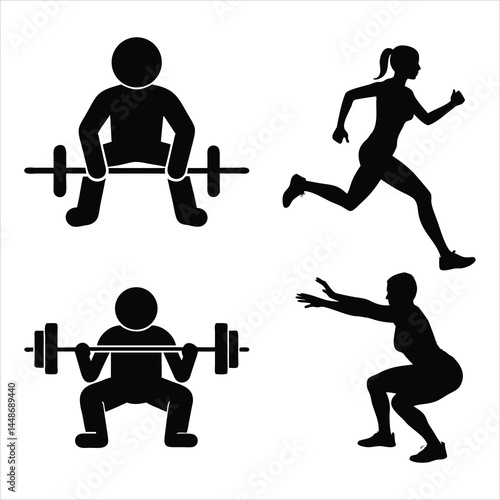 Work out silhouette, simple, minimalist, vector