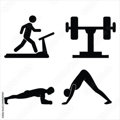Work out silhouette, simple, minimalist, vector