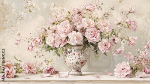 Delicate floral arrangement in a vintage vase.