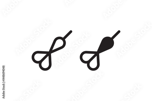 Fishing swivel icon in outline and solid style Vector