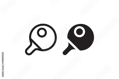 Table tennis paddle icon in line and solid style Vector