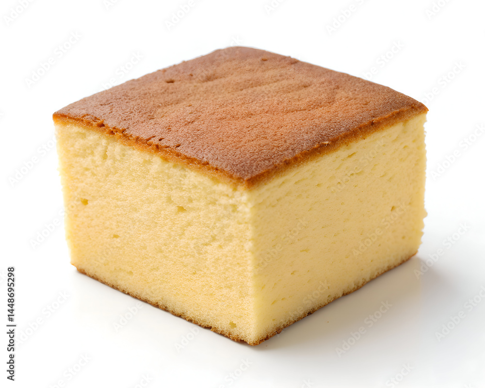 sponge cake square piece golden brown soft fluffy texture baked sponge cake square piece golden brown soft fluffy texture baked
