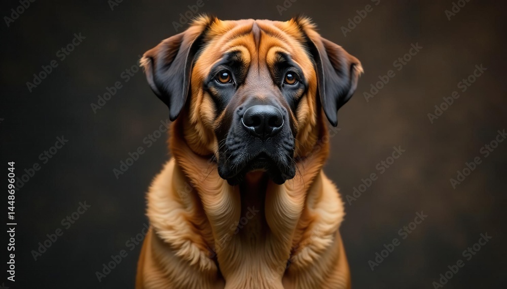 Obraz premium Imposing mastiff, noble expression, clean backdrop, domestic dog, isolated, dog photography