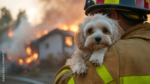 Brave firefighter rescues dog from intense house fire scene