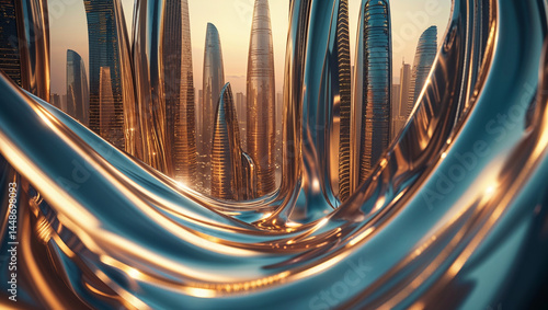 City made of liquid metal